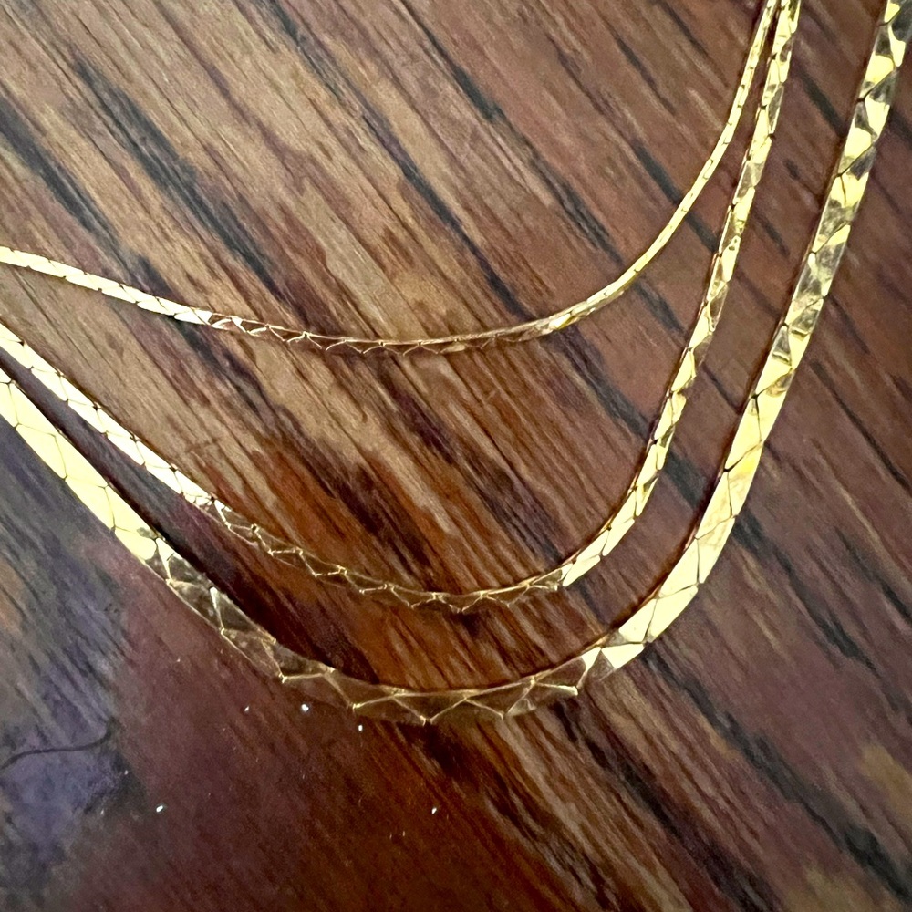 Gold Triple Chain Necklace
